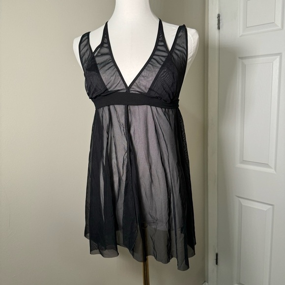Aubade Paris French  lingerie gothic babydoll mesh slip/ top M - Picture 4 of 6
